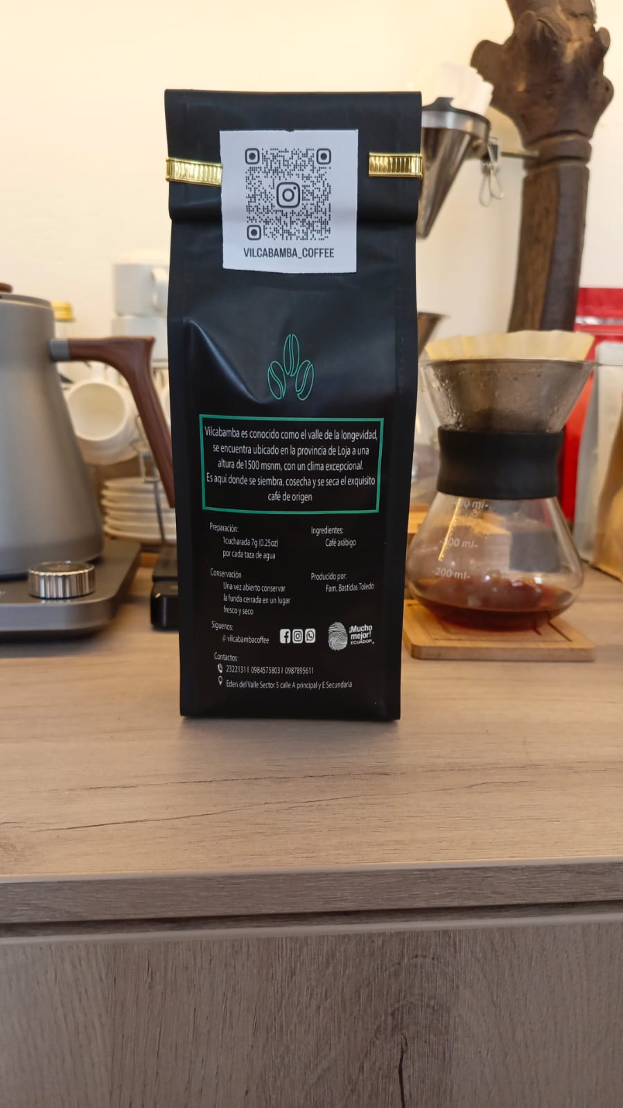 Reverso de la presentación Café de Especialidad